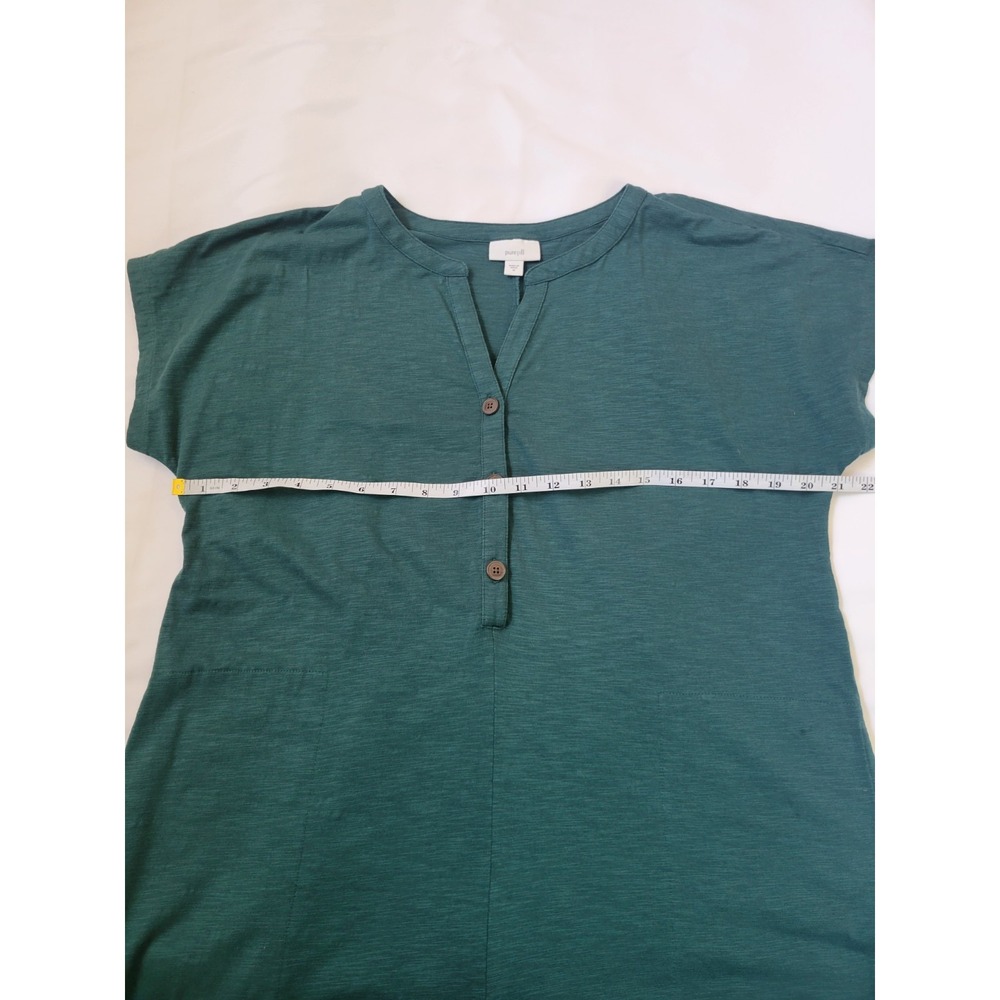 Pure‎ Jill Jumpsuit Cropped Leg V-Neck Pockets Relaxed Green Sz M - Picture 4 of 9